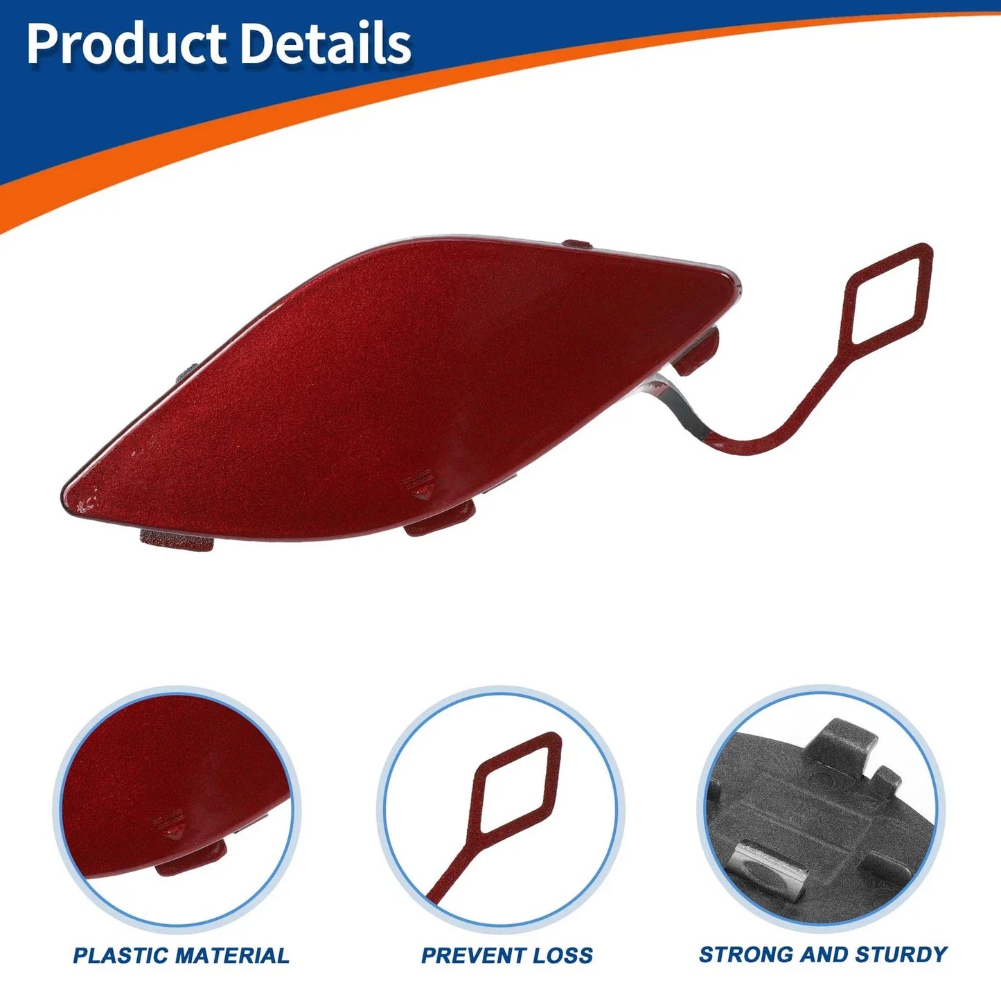 Front Car Bumper Tow Hook Cover for Mercedes-Benz E350 (2010-2014) Red