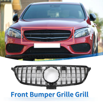 Front Upper Bumper Grille for Mercedes-Benz GLE 2015-2019 Chrome Silver Tone