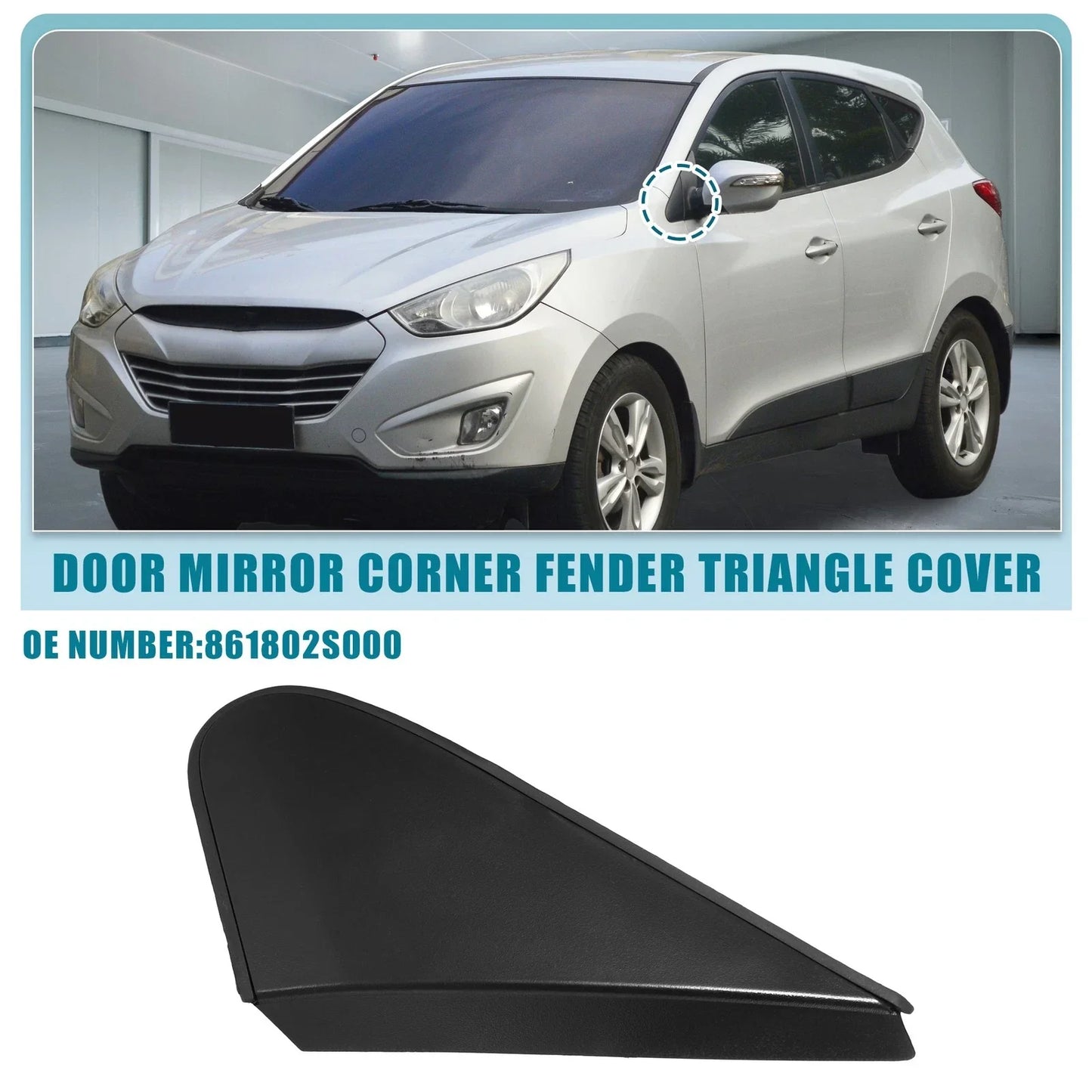 Left Car Mirror Corner Triangle Cover for Hyundai Tucson (2016-2023)