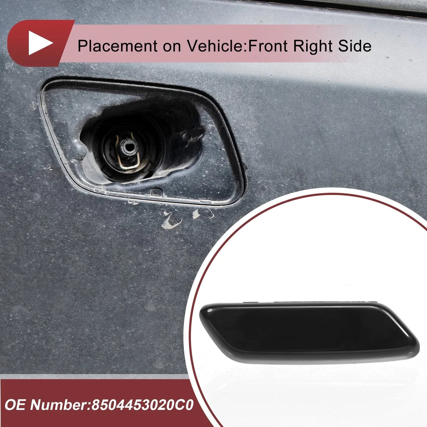 Front Right Washer Nozzle Cover for Lexus IS250 (2009-2010) - Black 1 x Cap