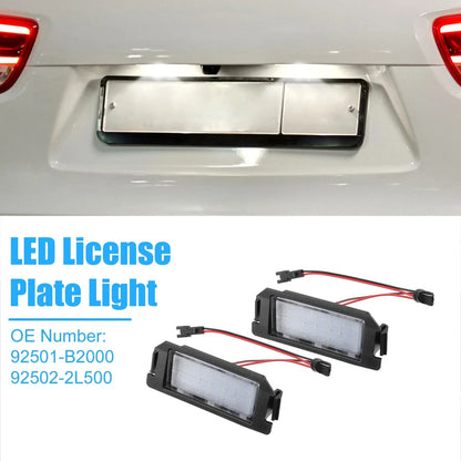 2 x White LED License Plate Lights for Hyundai Veloster (2012-2017)