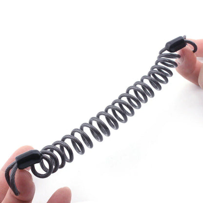 Black Motorcycle Disc Lock Security Reminder Anti-theft Rope Helmet Cable
