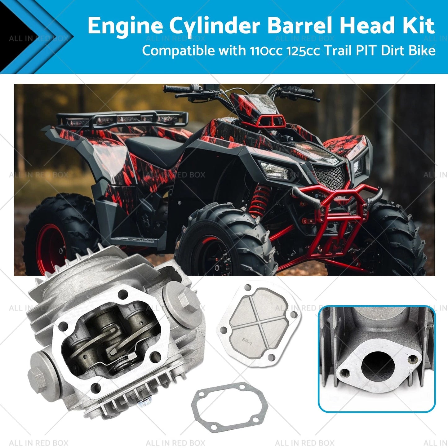 Engine Cylinder Barrel Head for 110cc 125cc Trail PIT Bike Quad Dirt
