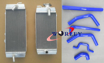 Aluminum Radiator & White Hose for Kawasaki KXF250 KX250F (2009-2011)