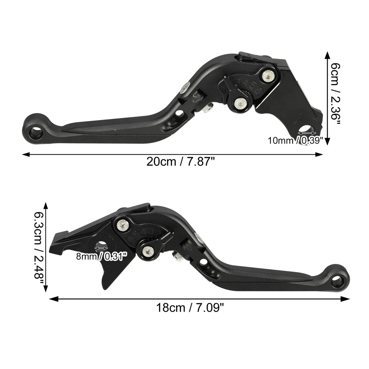 Folding Brake Clutch Levers 1 Pair for Honda 250 (2017-2021) Black