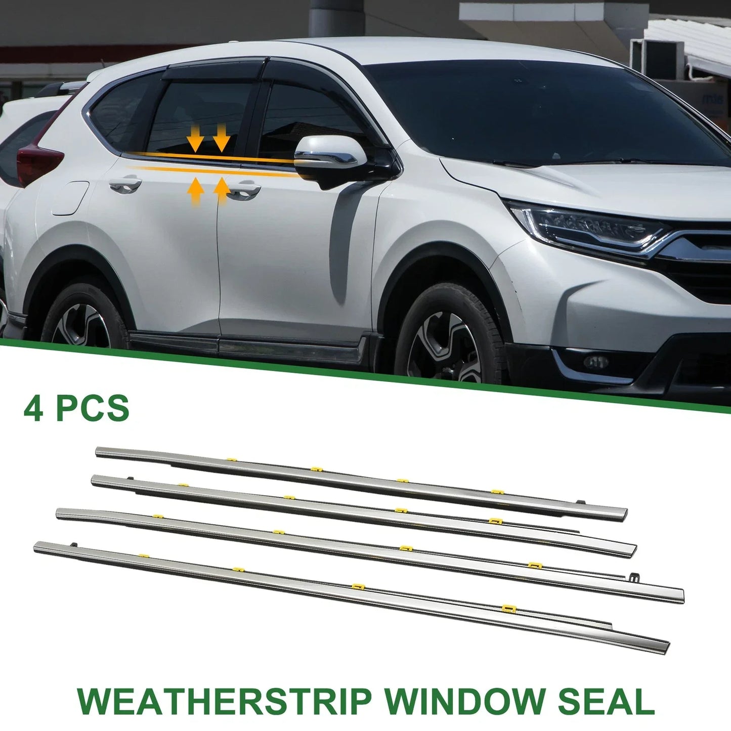4 x Weatherstrip Window Seal for Honda CR-V (2017-2020) PVC