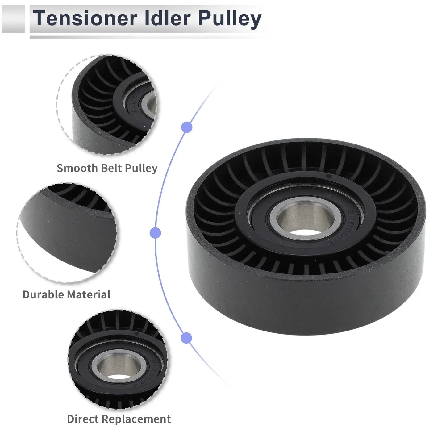 Drive Belt Idler Pulley for Mercedes-Benz A-Class (1997-2014) Black