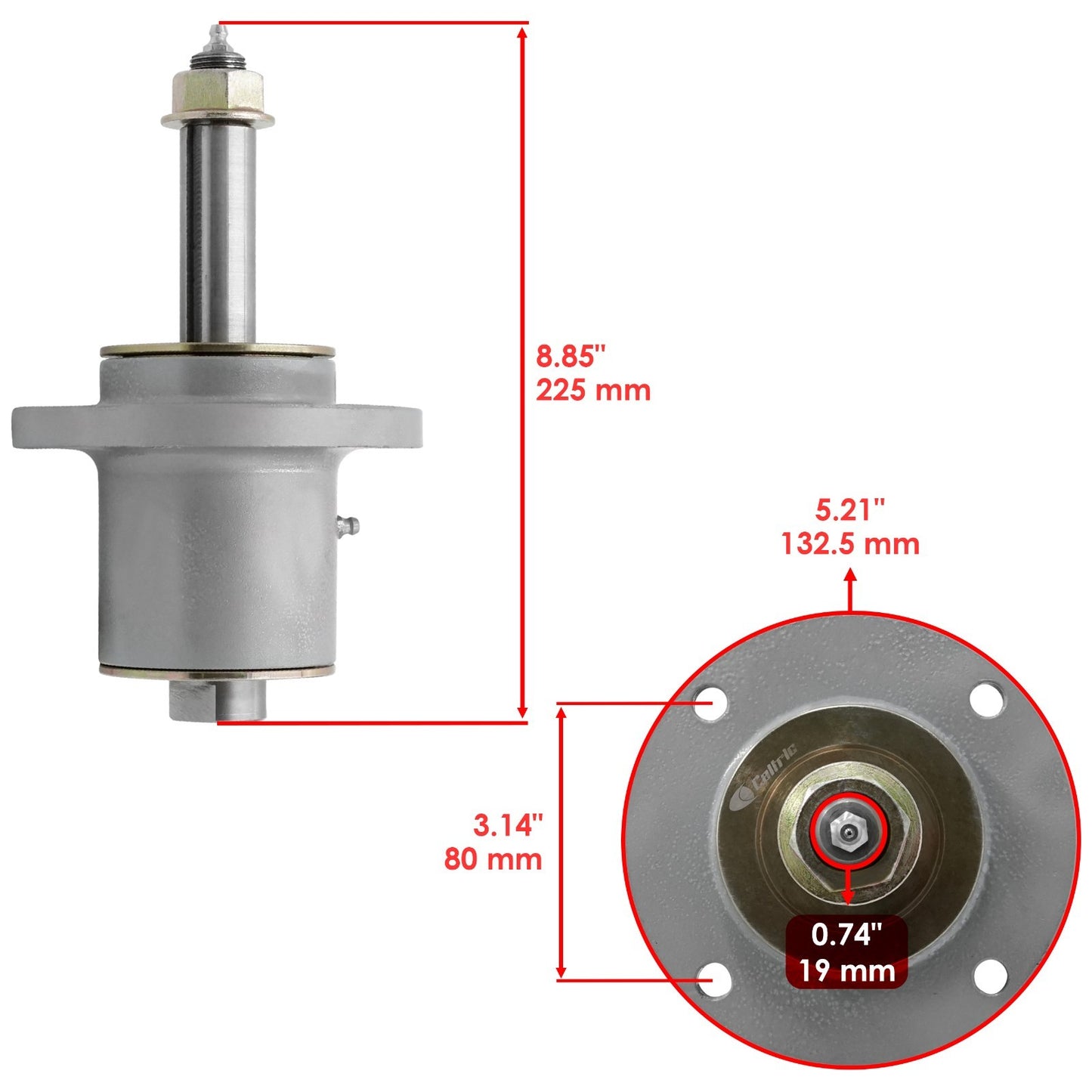 Caltric Spindles with Blades for Simplicity Pacer Series (32 Inch) (2013–2019)