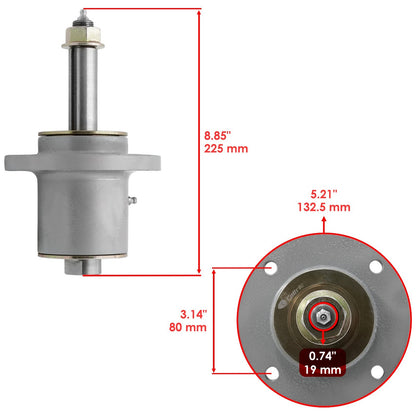 Caltric Spindles with Blades for Simplicity Pacer Series (32 Inch) (2013–2019)