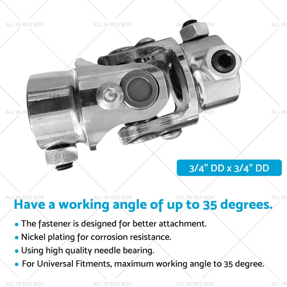 Universal Steering U-Joint 3/4" DD to 3/4" DD Steel for Hotrod