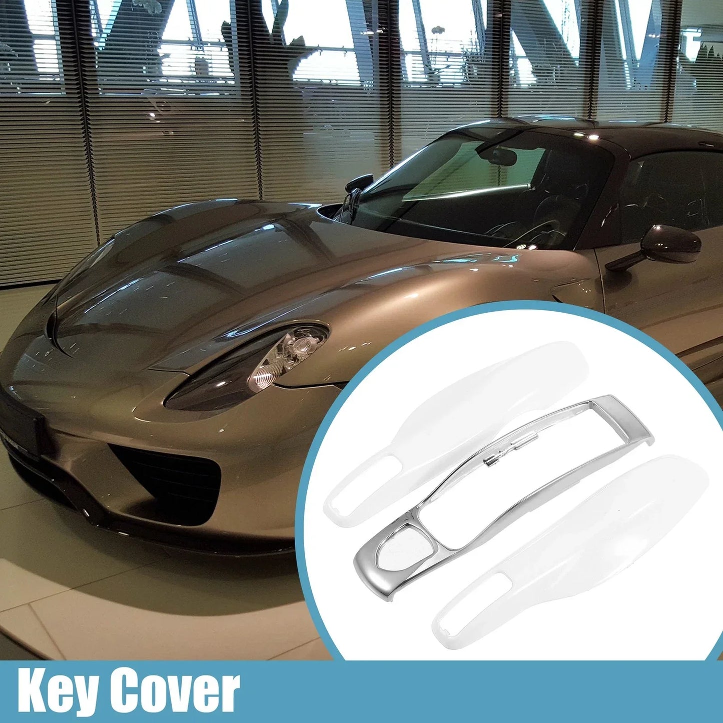 Vehicle Remote Key Cover for Porsche Macan 2014-Up - 1 x Key Shell Case White