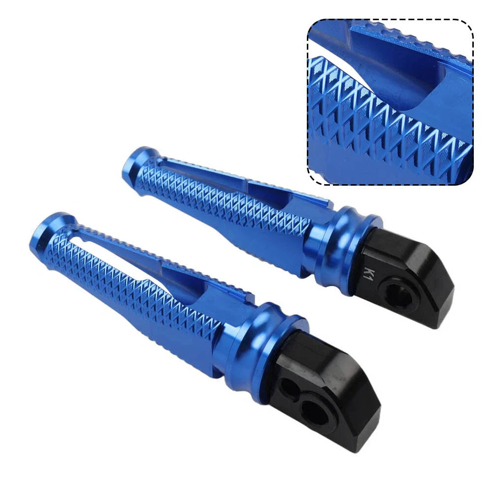 Blue Rear Passenger Foot Pegs for Daytona 675, 955i, Tiger 1050 (2006-2017)