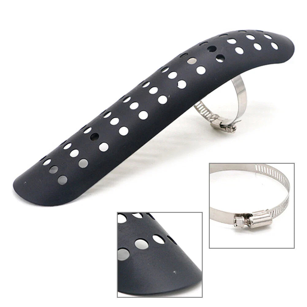 Black Exhaust Muffler Pipe Heat Shield Cover for Universal Motorcycle