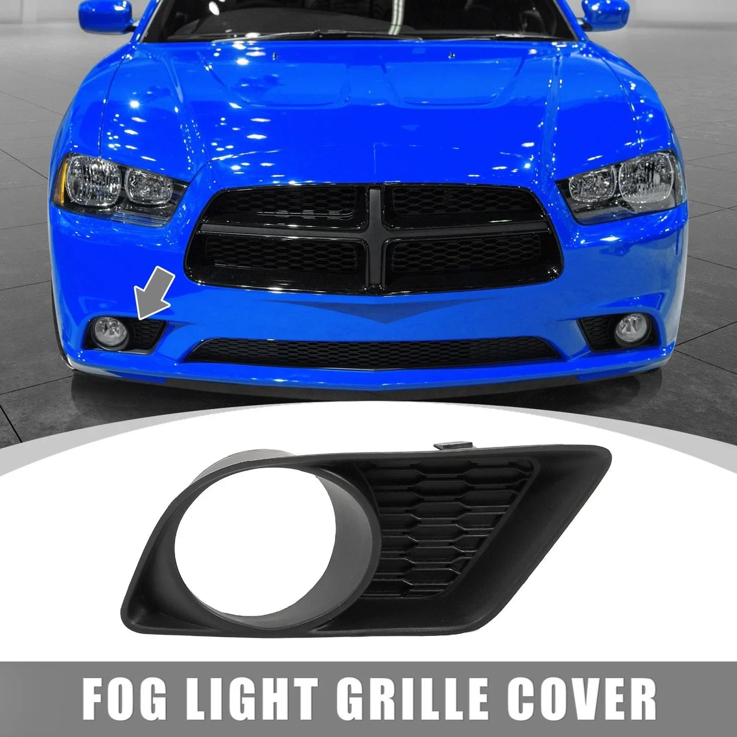 Dodge Charger Front Bumper Right Side Fog Light Grille Cover for 2006-2010