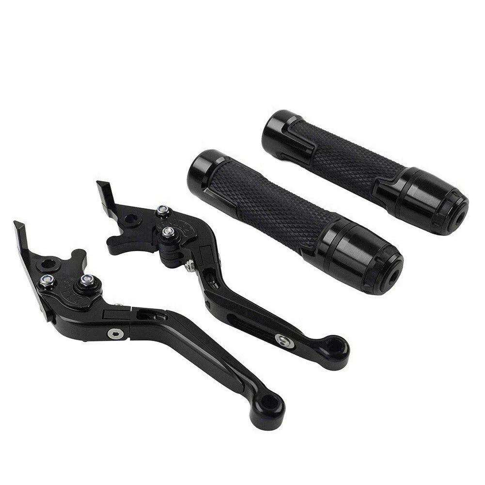 Black Extendable Brake Clutch Levers & Handlebar Grips for Daytona 675 R