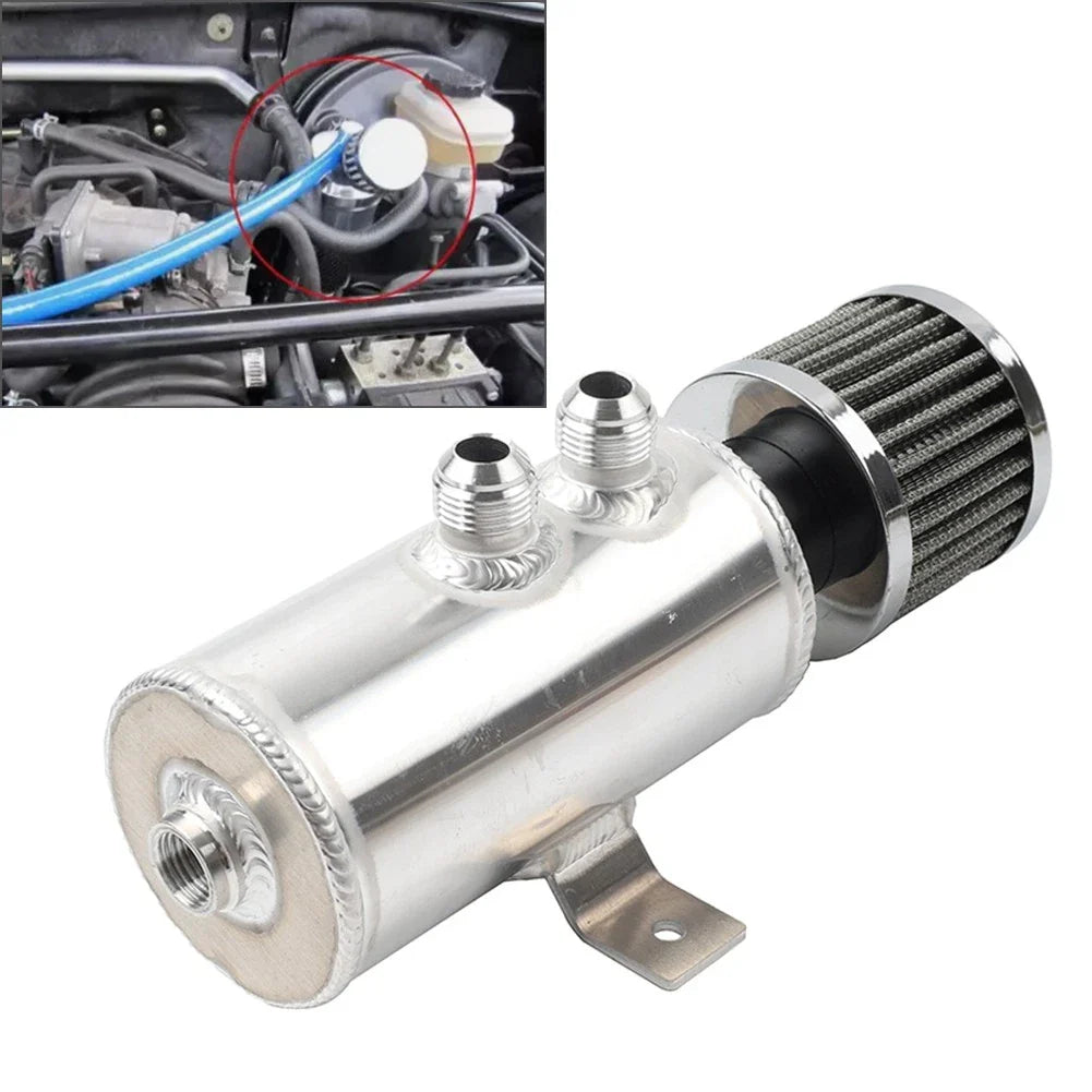 750ml Chrome Baffled Oil Catch Can Separator for Universal Vehicles