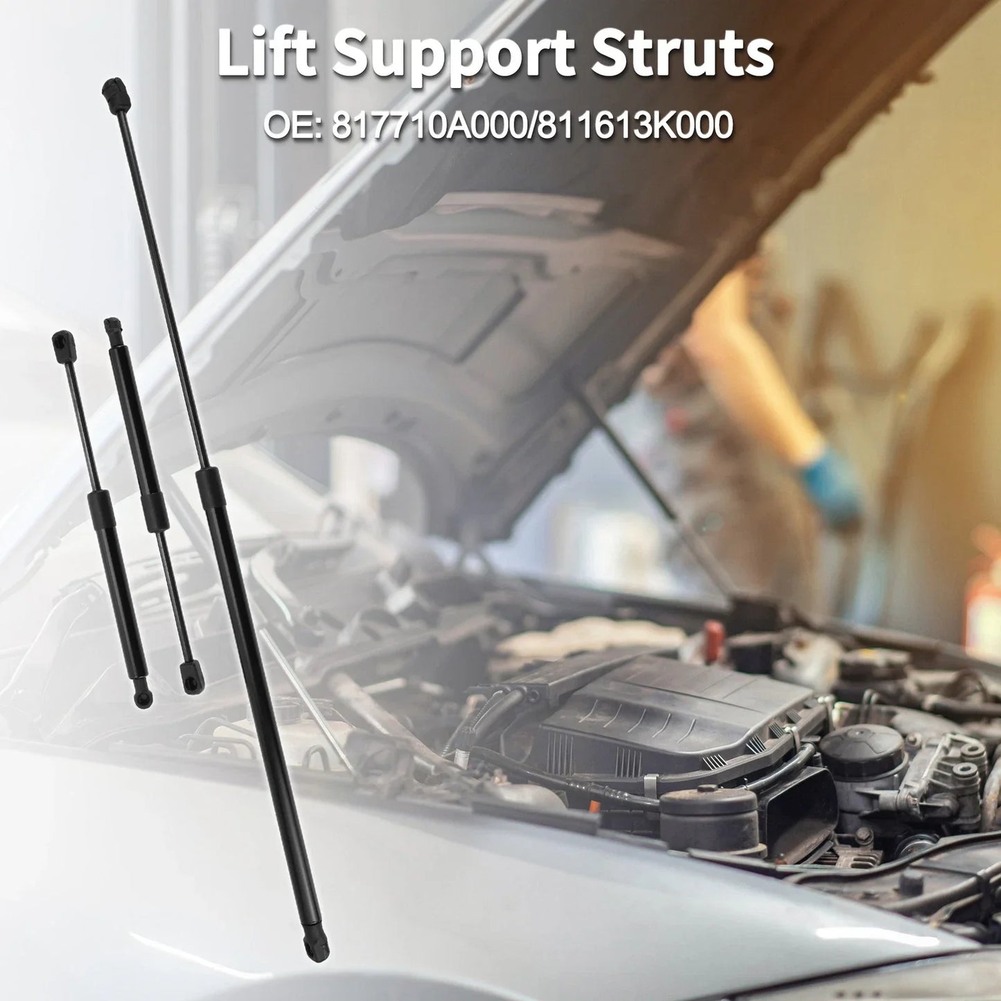 Hood Lift Supports Struts for Hyundai Sonata Sedan (2011-2014)