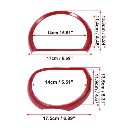 4 x Red Headlight Cover Decor Rings for Dodge Challenger (2015-2021)