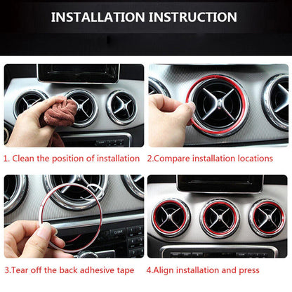 AC Air Vent Outlet Inner Ring Cover Trim for Mercedes Benz C Class W205 (2015-2021)