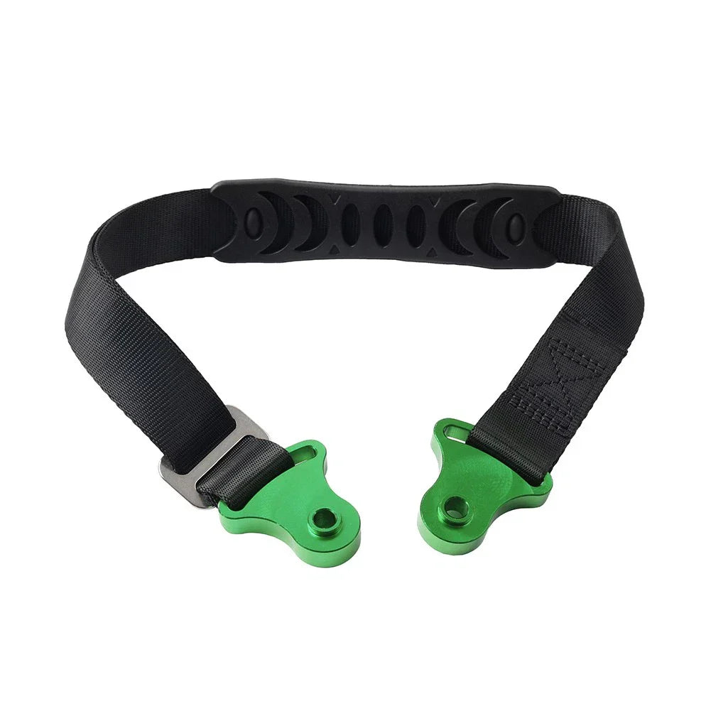 Universal Adjustable Fork Rear Seat Rescue Strap Sling Pull Belt Green