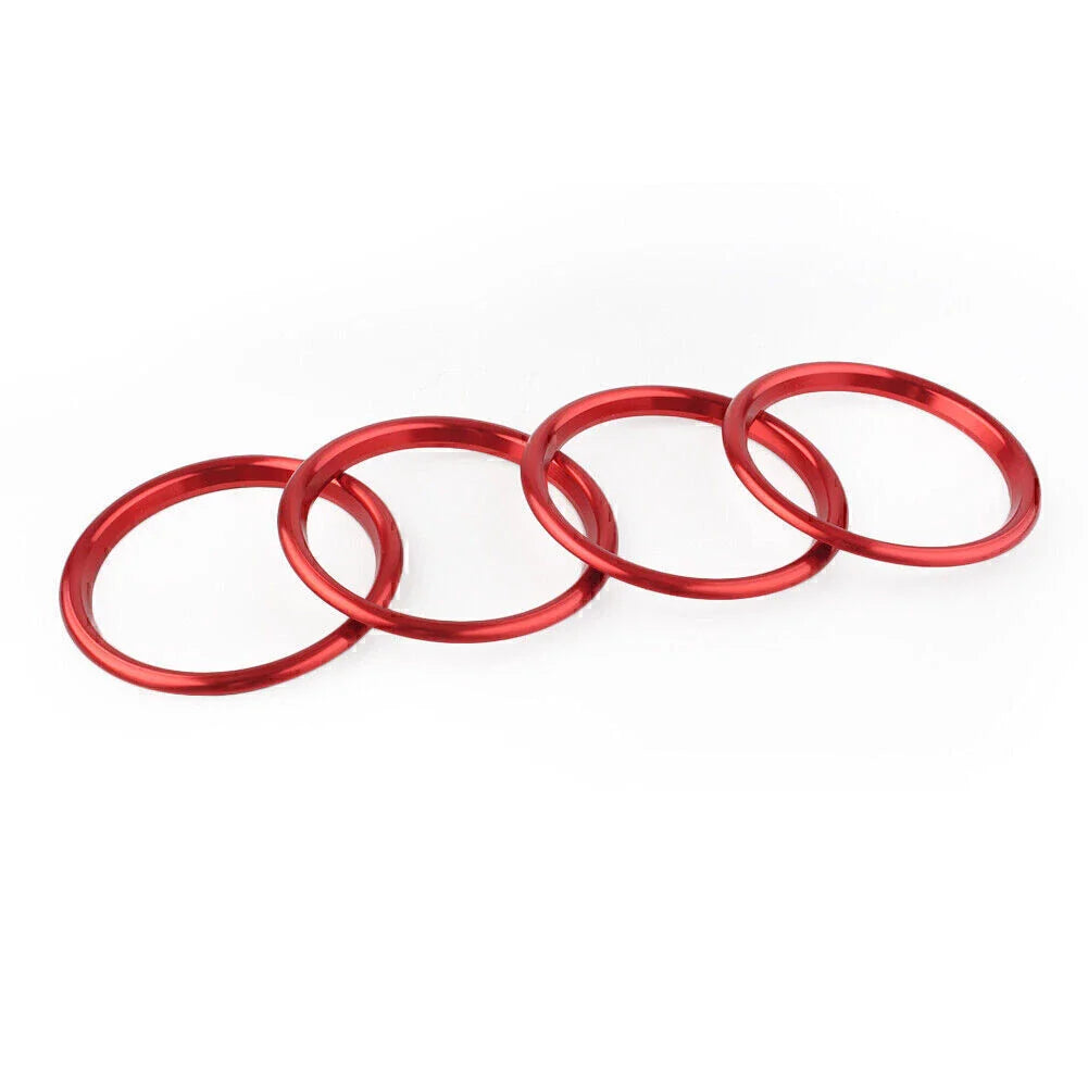 Red Chrome AC Vent Outlet Ring Sticker for Audi A3 S3 (2012-2019)
