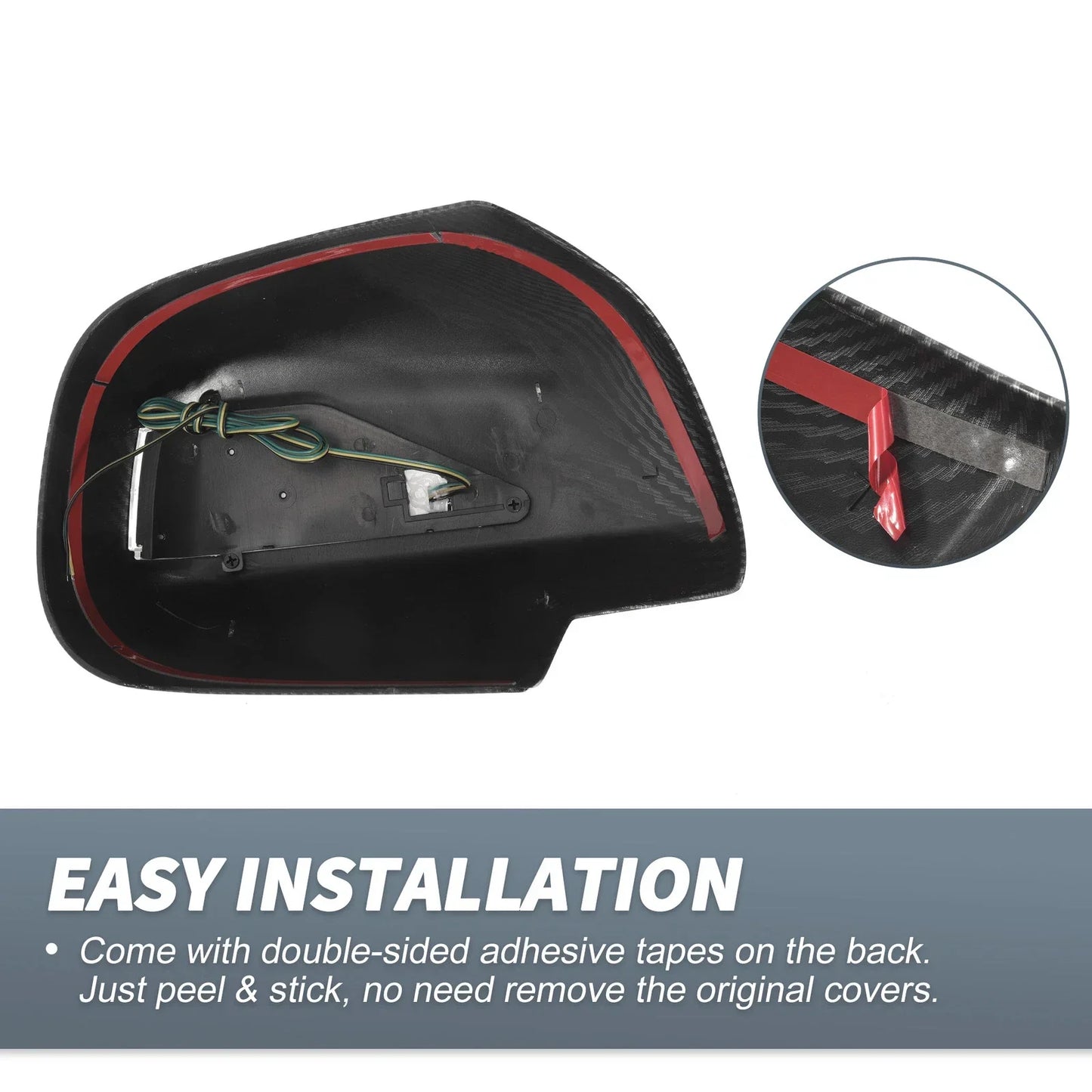 Rearview Mirror Cover Overlay Black Carbon Fiber for Lexus RX330 RX300 (2003)