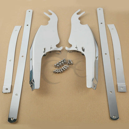 Chrome/Black Windshield Mount Bracket for Harley Softail Fatboy (2000-2017)