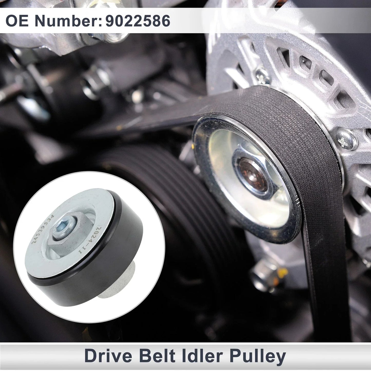 Drive Belt Idler Pulley for Chevrolet Spark (2010-2015) Black 1 x Piece