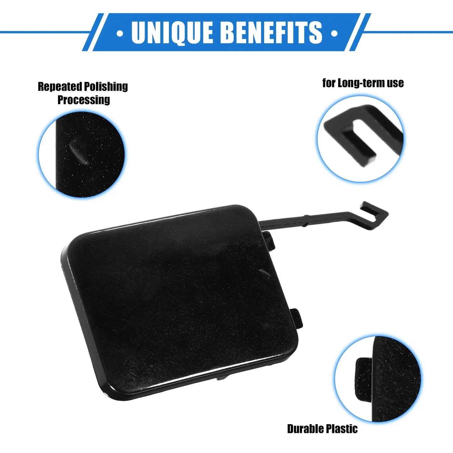 Tow Hook Cover for Mercedes-Benz W211 2002-2008 Plastic Black Rear Right