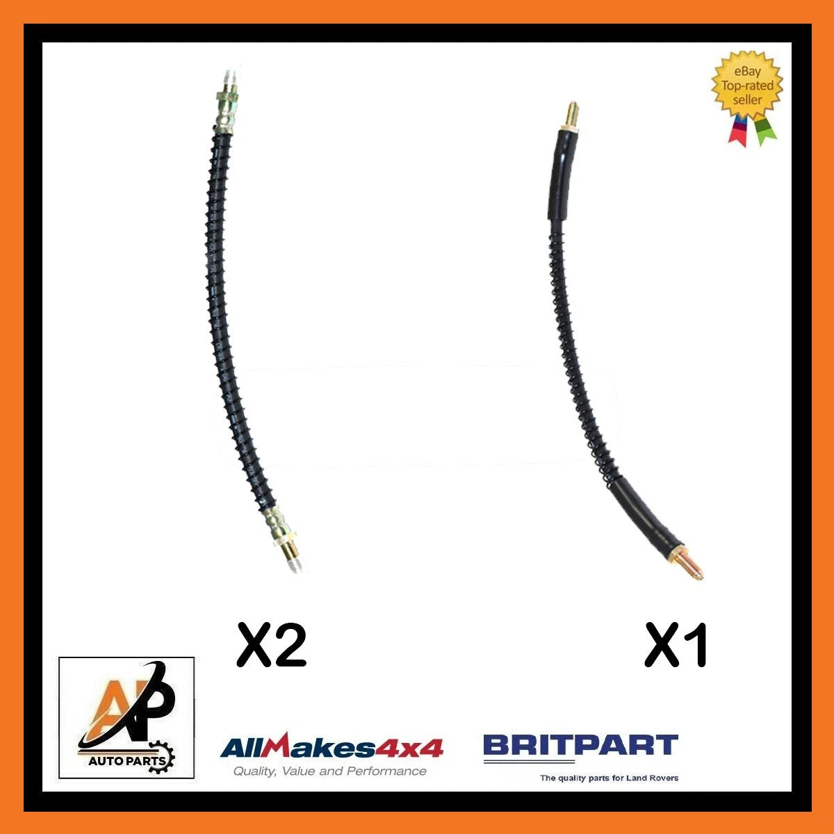 Brake Hose Flexi Pipe Front Rear for Land Rover Defender 90 (NRC9455 & 7874) (1991–2006)