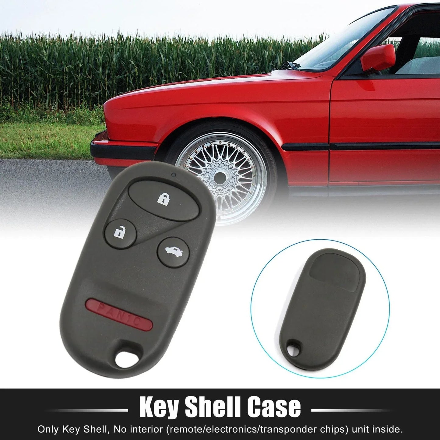 Replacement Key Fob Shell Case for Honda Accord 4 Button Black