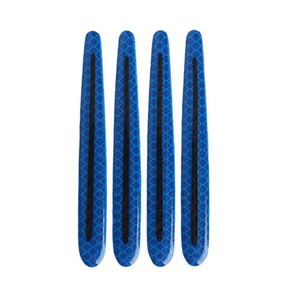 4 x Universal Car Door Handle Reflective Stickers - Scratch Protection Blue