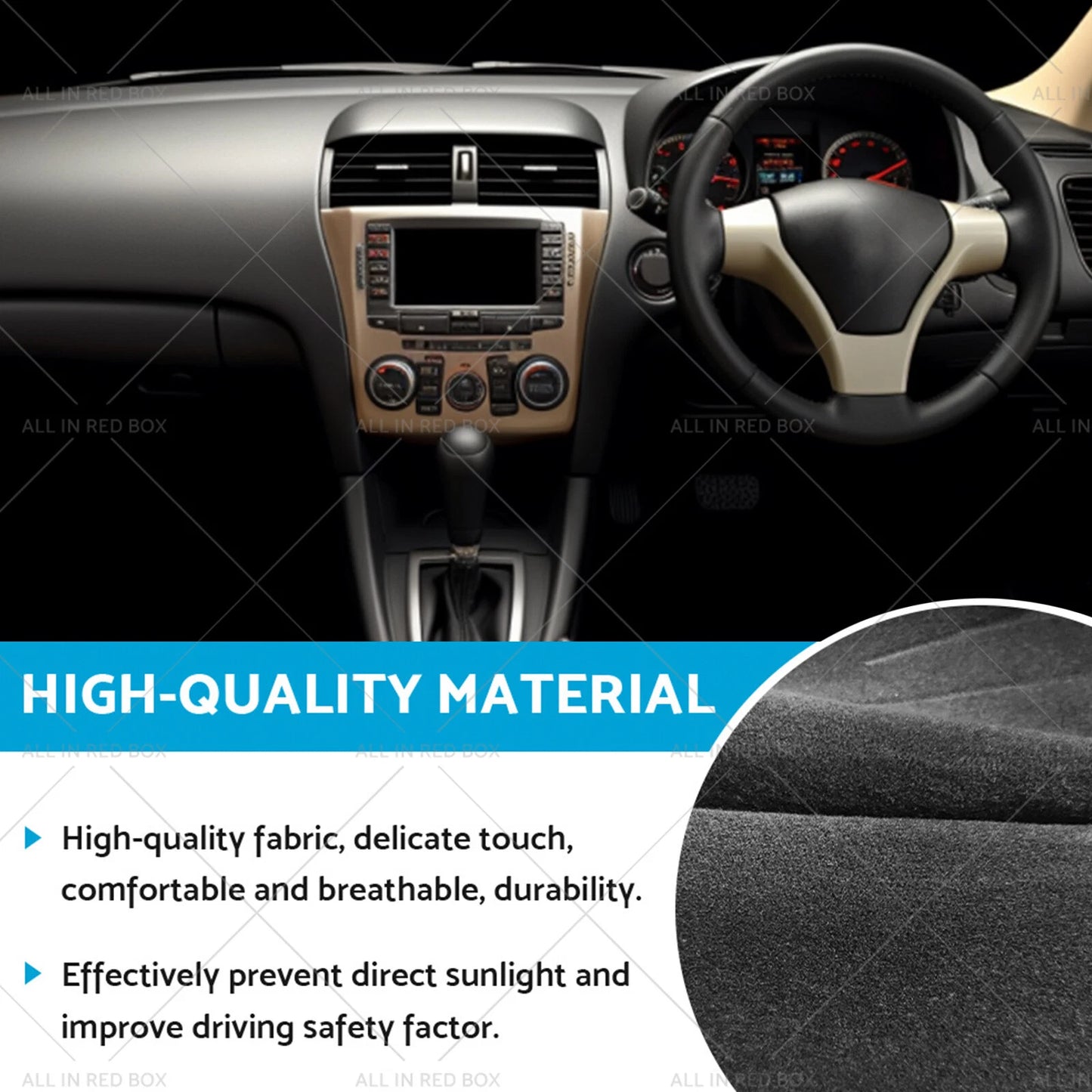 Non-Slip Dash Mat for Nissan Tiida ST ST-L Ti (2006-2013) Black
