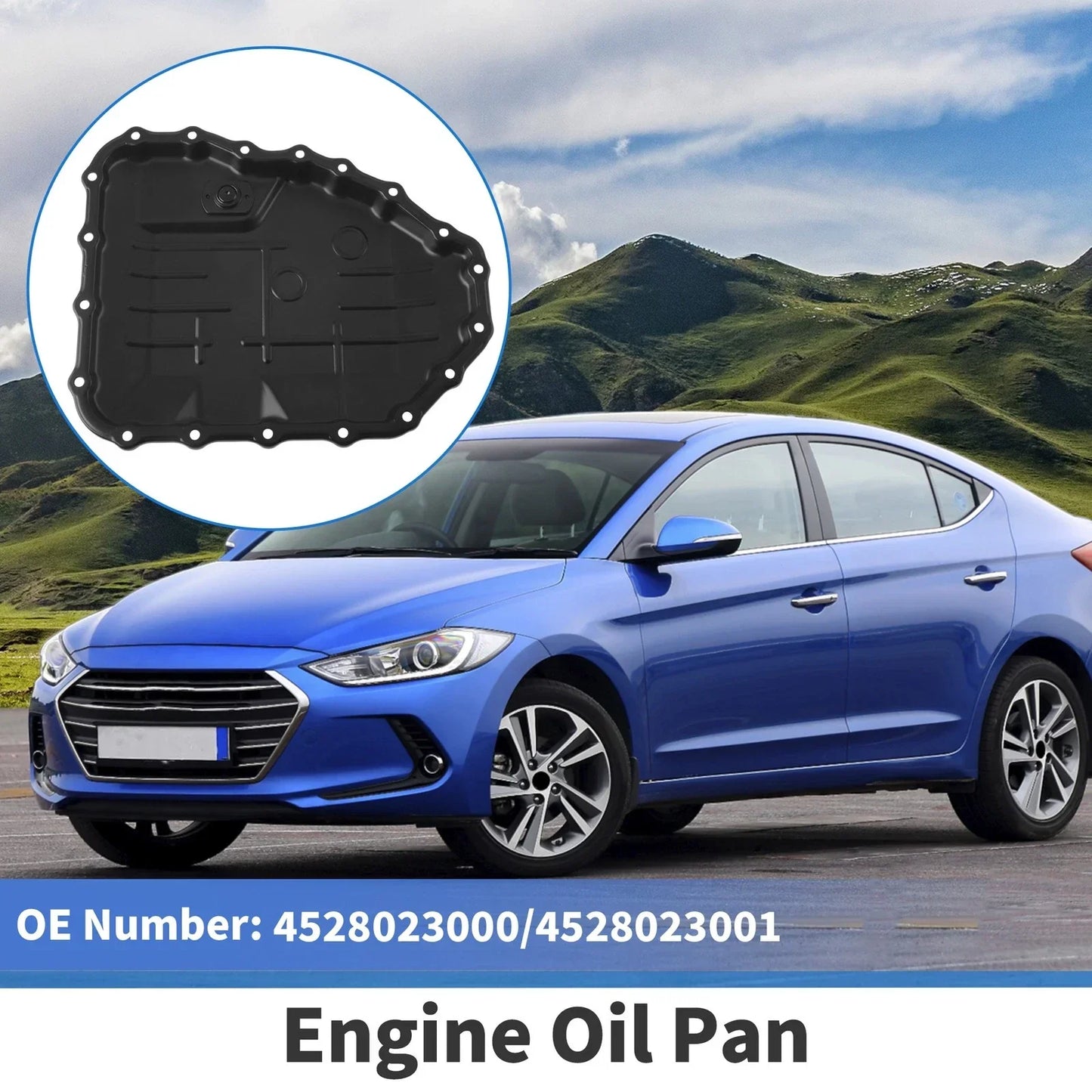 Engine Oil Pan for Hyundai Elantra 2007-2012 Aluminum Alloy Black