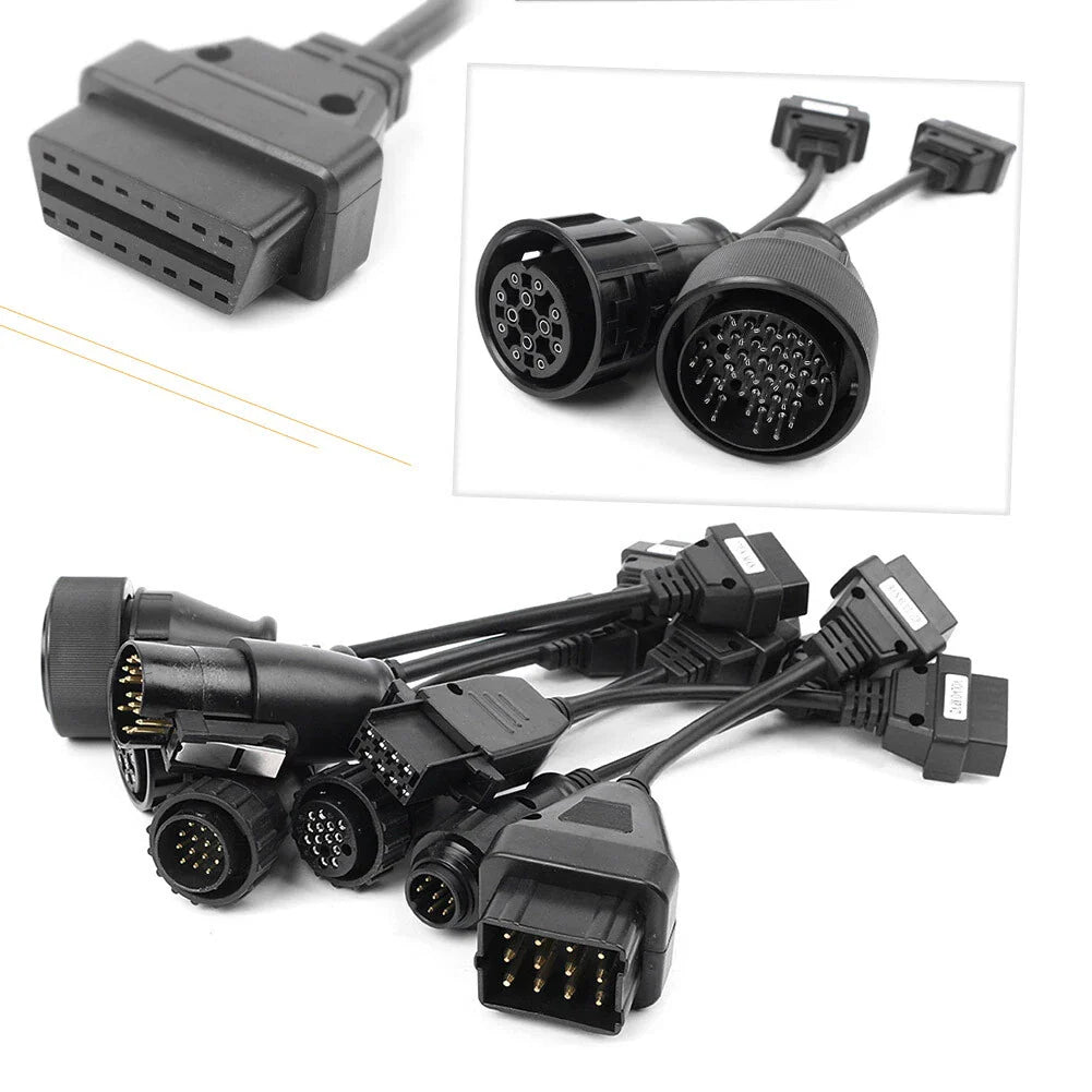 8PCS OBD2 Pro Car Diagnostic Tool Adapter Connectors for Trucks