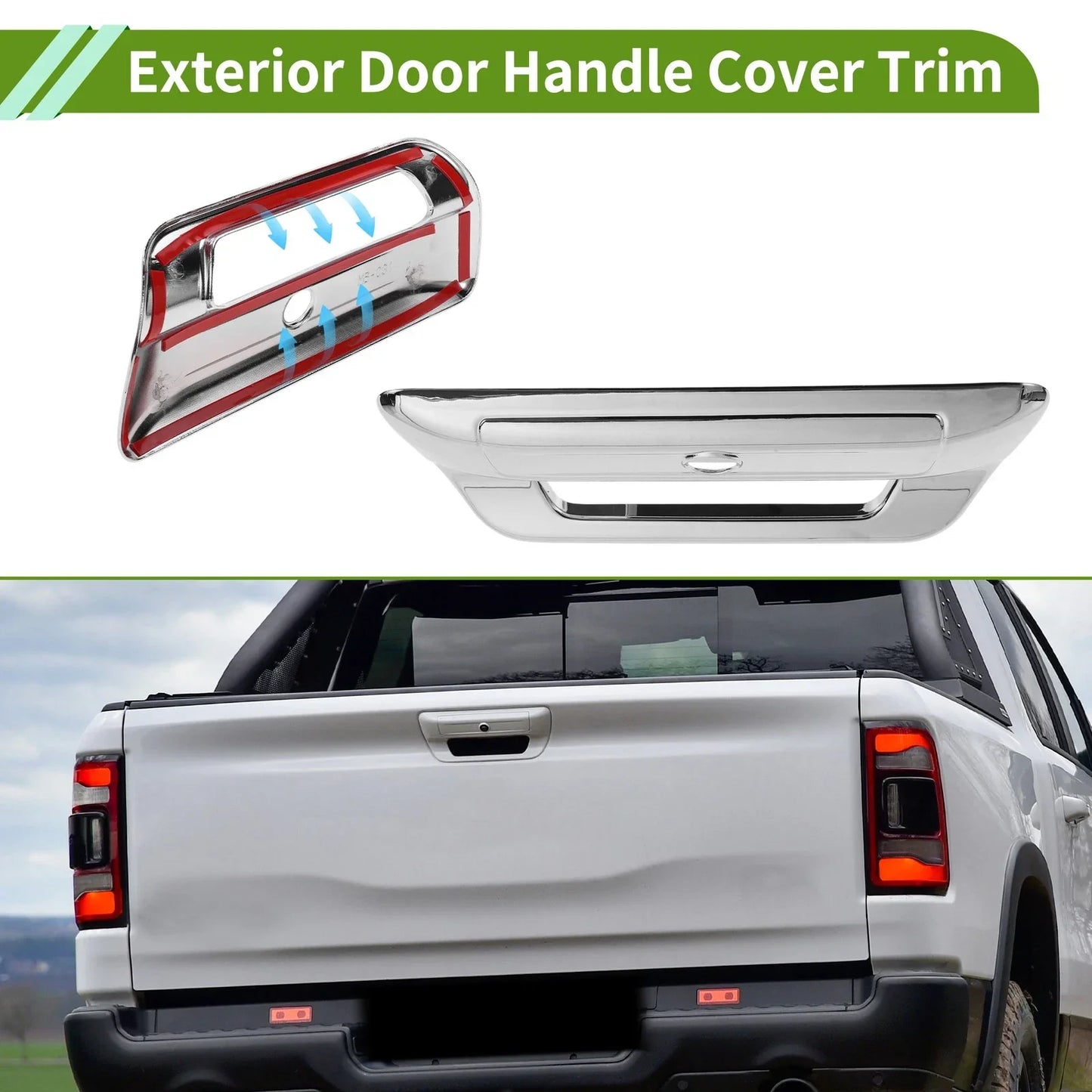 Exterior Door Handle Cover Trim for Dodge Ram 1500 2500 3500 (2019-2025)