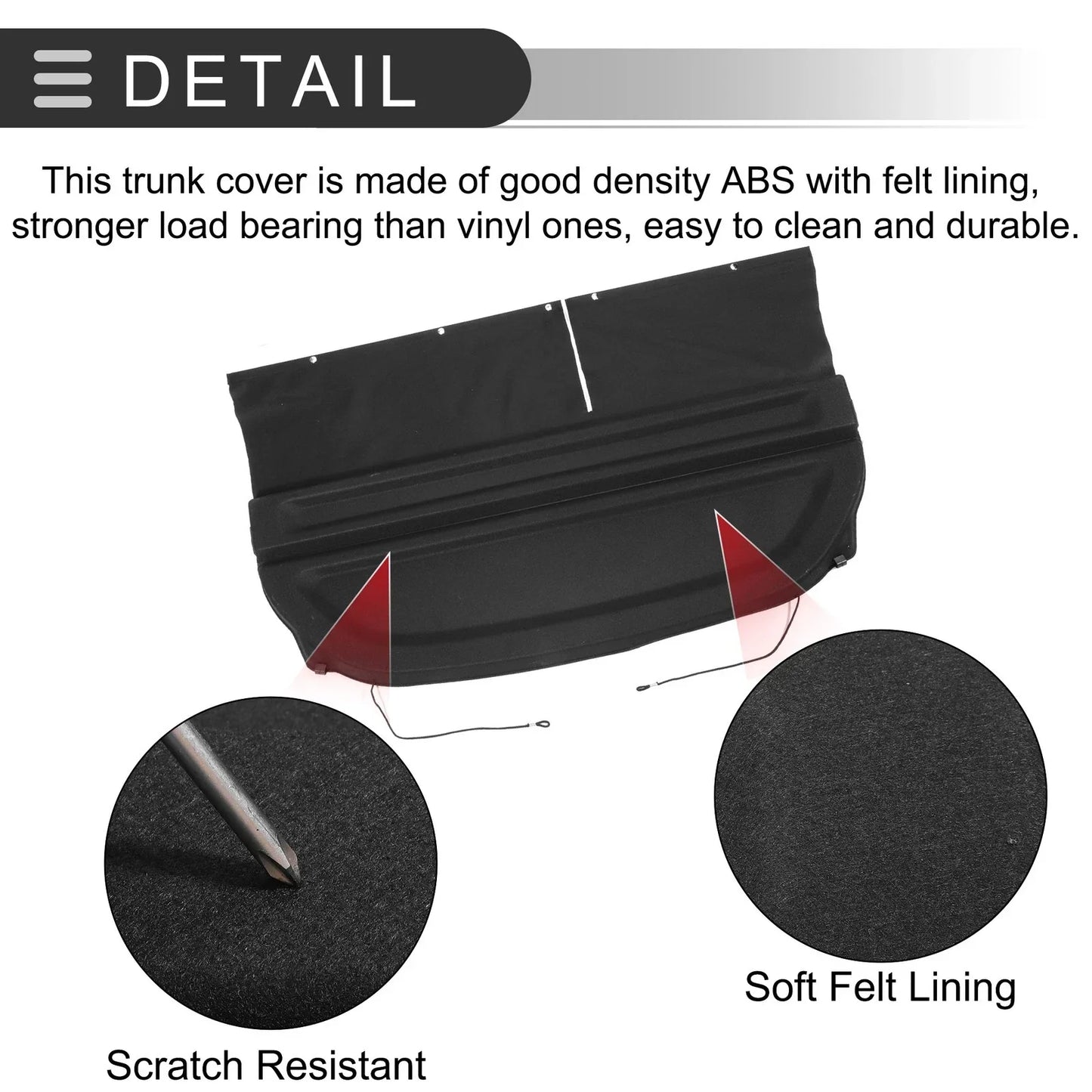 Rear Parcel Shelf Boot Load Cover for Honda Fit (2009-2011) Black