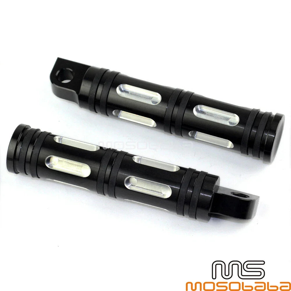 Black Aluminum Foot Pegs for Harley Sportster, Dyna, Electra Glide (2004-2023)