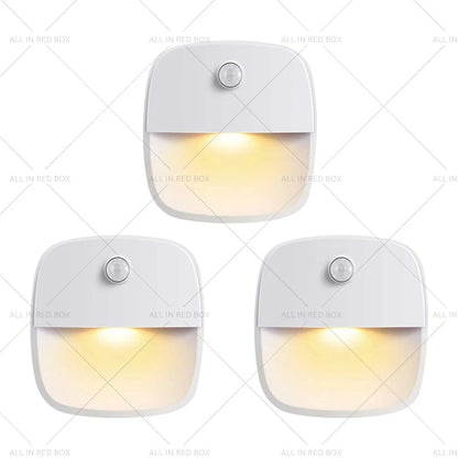 3 x Cordless LED Night Lights with Motion Sensor for Home