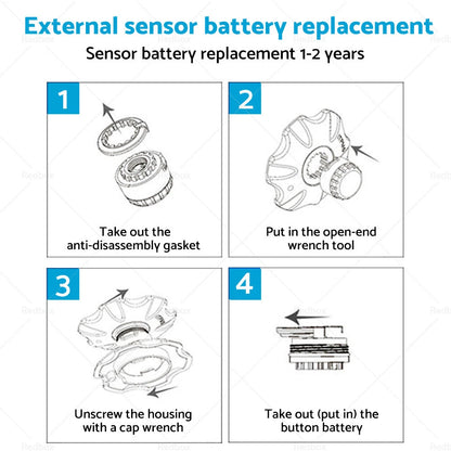 6 x Wheel Sensors Solar Tyre Pressure Monitoring System for Caravan Truck Trailer