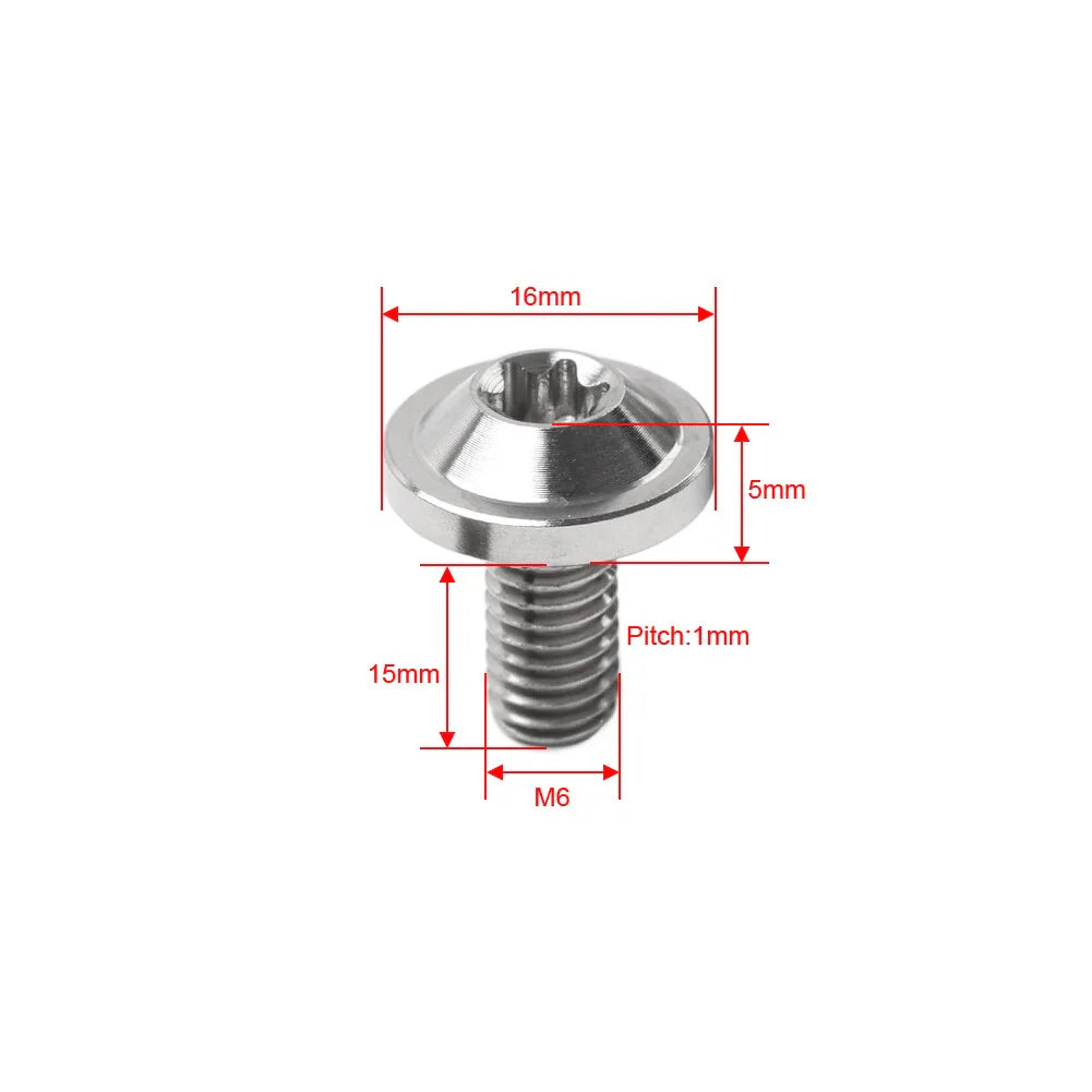 6 x M6x15mm Alloy Torx Head Screws for Titan Motorcycle Bike
