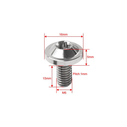 6 x M6x15mm Alloy Torx Head Screws for Titan Motorcycle Bike