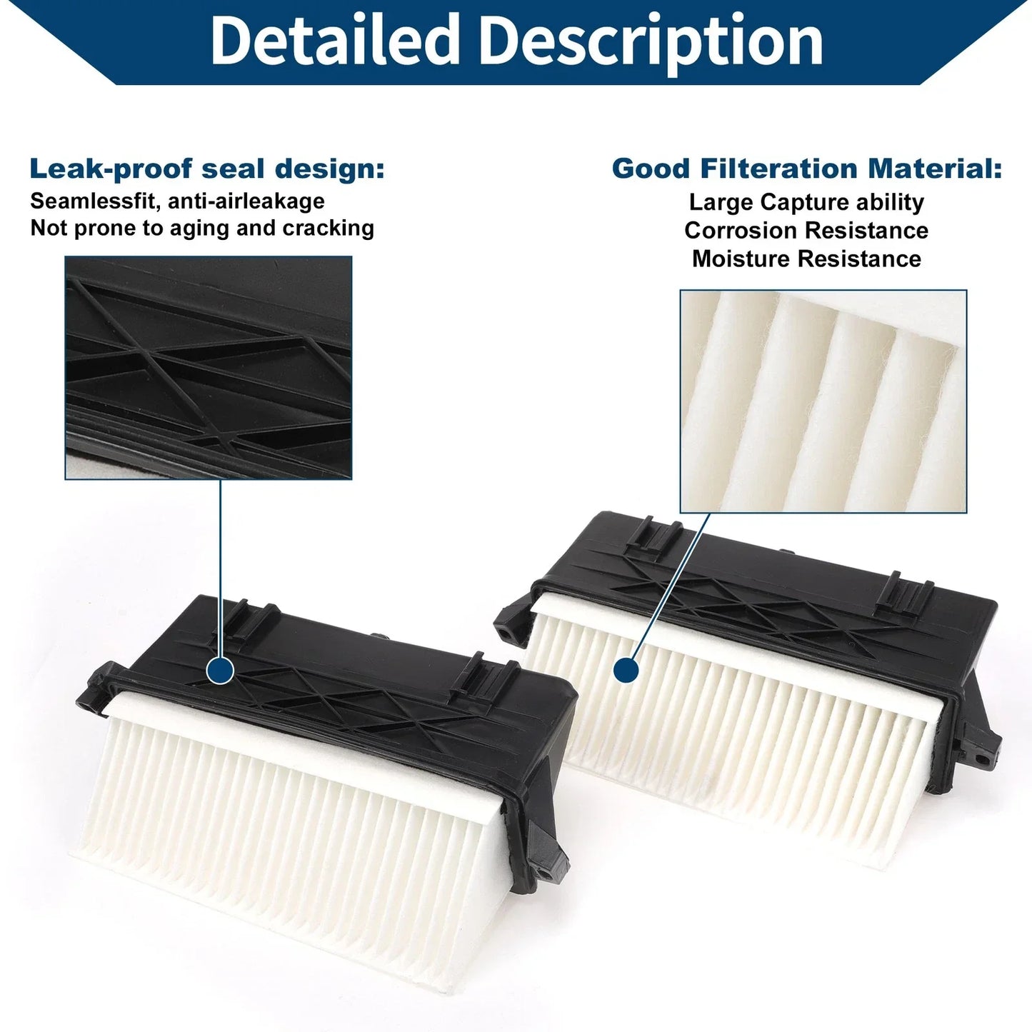 Engine Air Filter for Mercedes-Benz ML350 3.0L (2010-2014) - 1 Pair