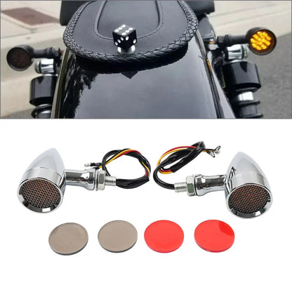 Chrome Turn Signal Lights for Harley Super Glide FXD Dyna Low Rider (2006-2017)