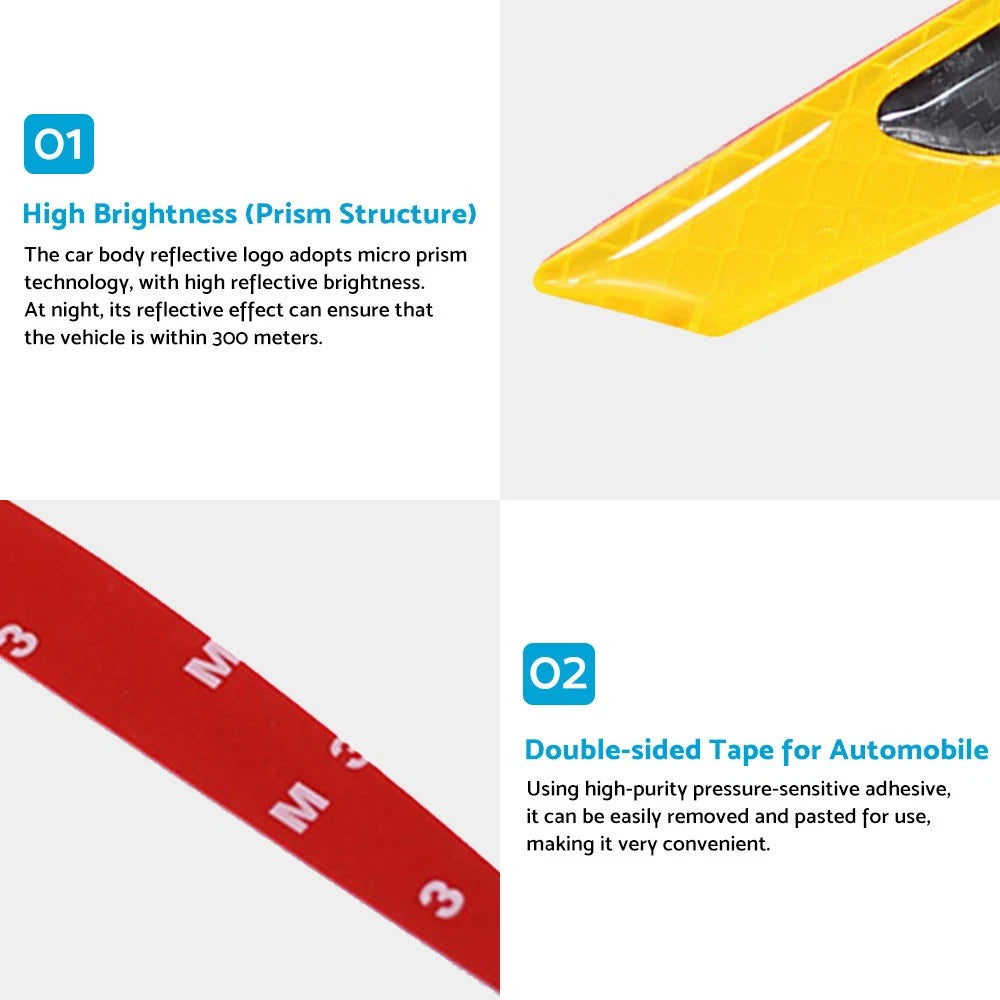 Reflective Carbon Fiber Door Edge Guard Bump Protector for Universal Cars