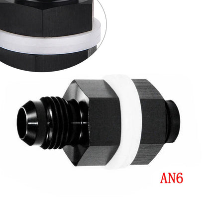 Black Aluminum AN6 Flare Fuel Cell Bulkhead Fitting for Car