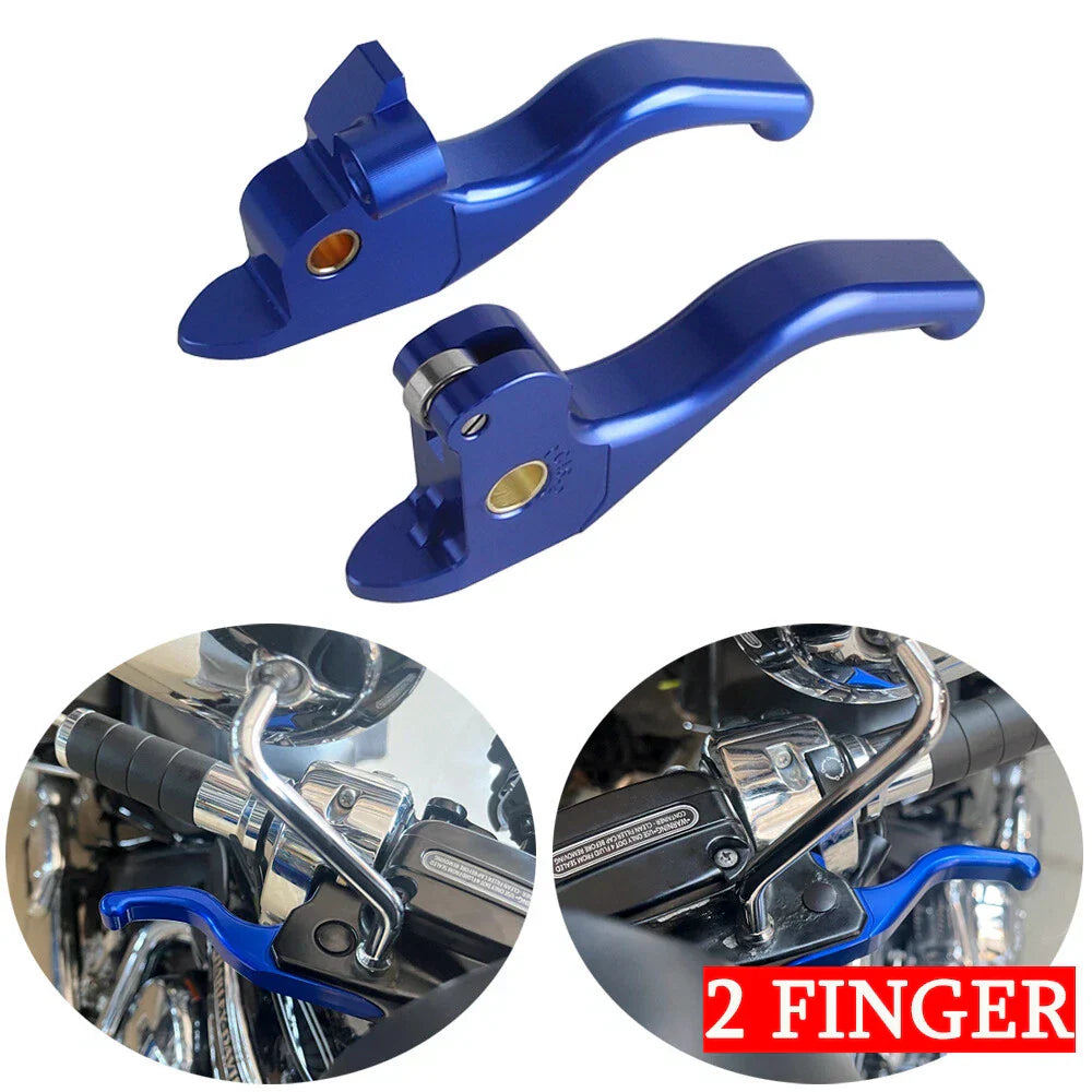 Adjustable Hand Brake Clutch Levers Blue for Harley Touring FLTRX (2014-2023)