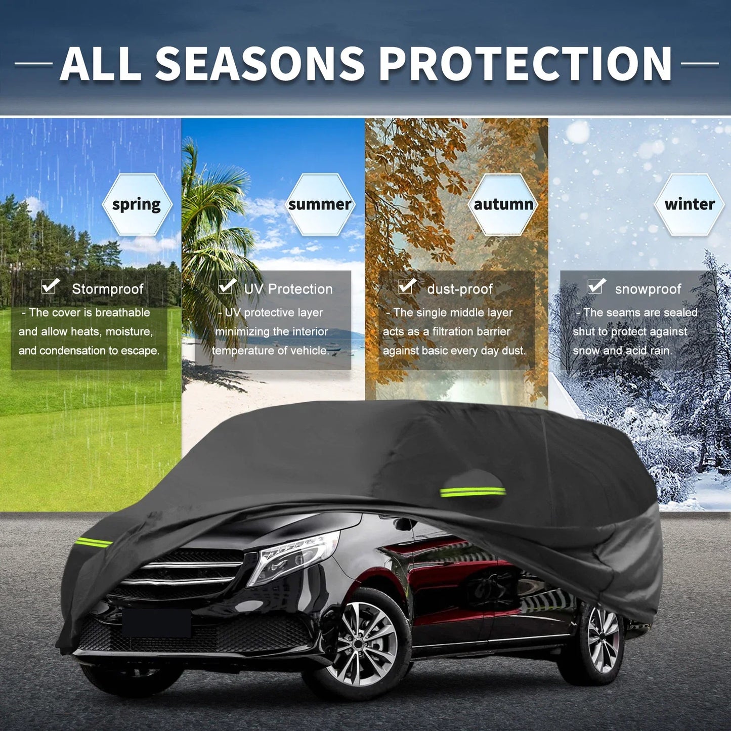 Waterproof 210D-PU Car Cover for Mercedes-Benz V-Klasse II (2014-2021)