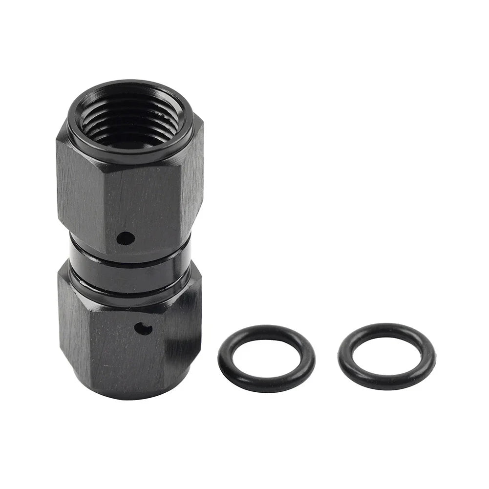 6AN Female to Female Swivel Coupler Union Fitting Adapter - Aluminum Black