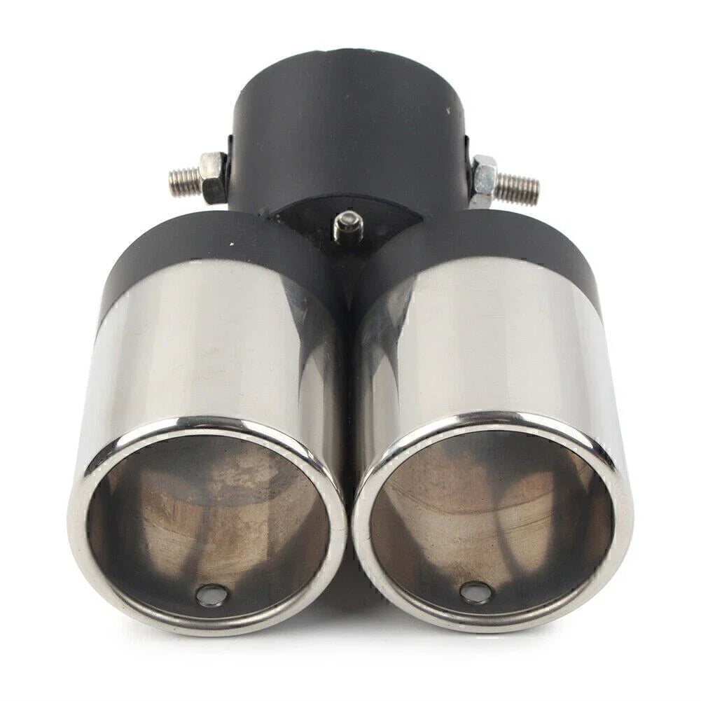 Dual Rear Exhaust Pipe Tail Muffler Tips for Universal Vehicles
